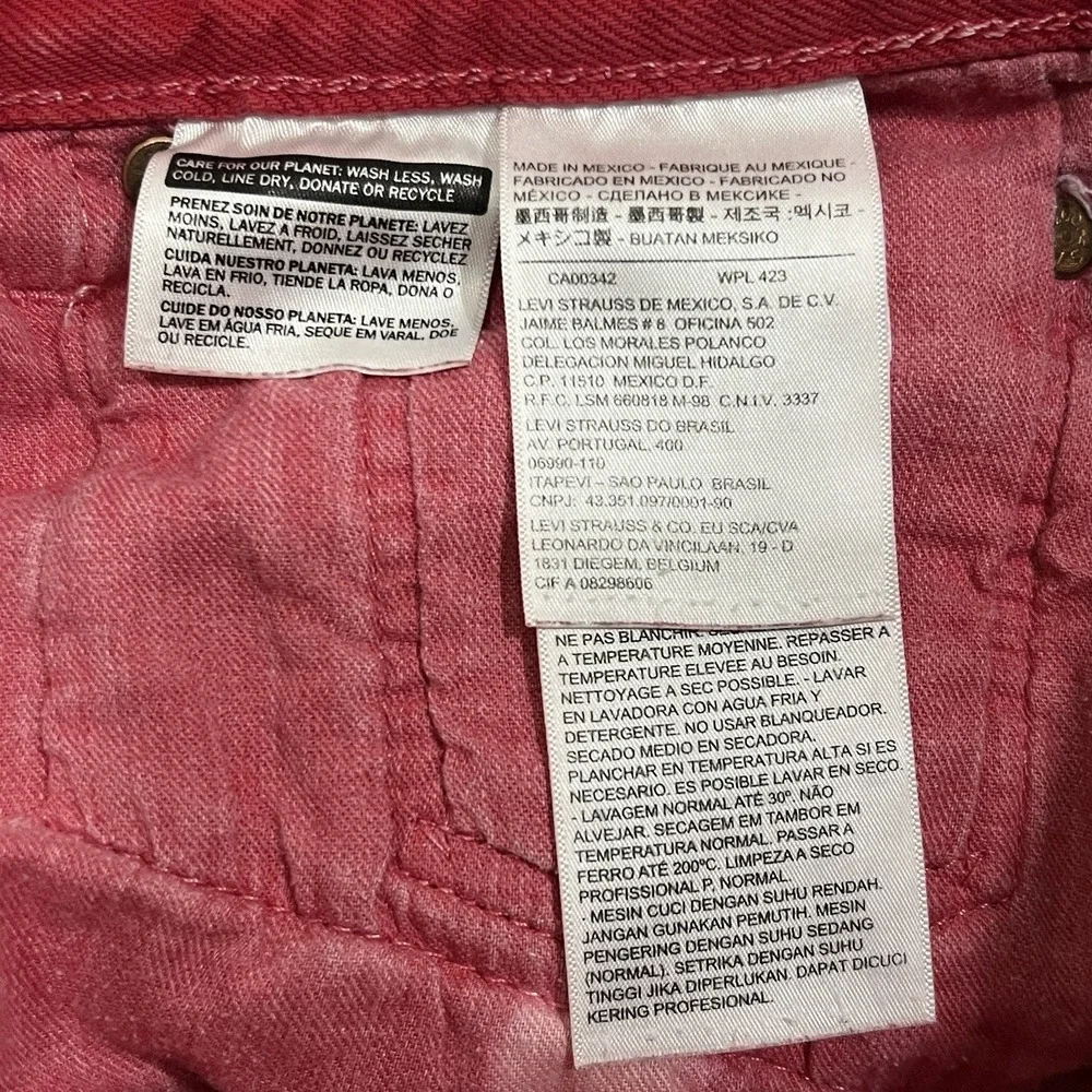 Levis 501 Custom Tie Dye Button Fly Jeans Pink Salmon Red Wash Pants Men 32x32